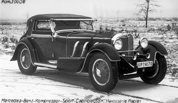 Mercedes-Benz Typ SSK, Cabriolet A, Bauzeit: 1928 bis 1932. Karosserie "Papler".