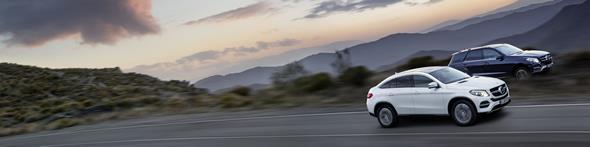 GLE SUV (W166), Exterieur: Cavansitblau Metallic, Exterior: cavansite blue metallic GLE Coupé (C 292), Exterieur: Designo Diamantweiß Bright, exterior: designo diamond white bright