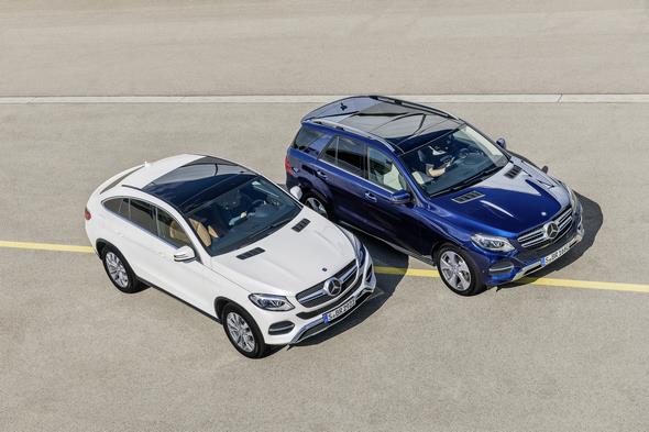 GLE SUV (W166), Exterieur: Cavansitblau Metallic, Exterior: cavansite blue metallic GLE Coupé (C 292), Exterieur: Designo Diamantweiß Bright, exterior: designo diamond white bright