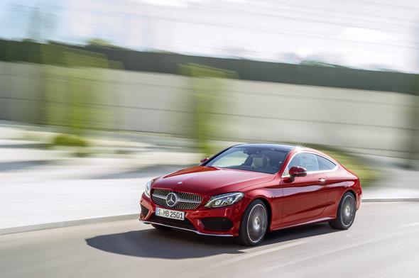 Mercedes-Benz C-Klasse Coupé C 250 d 4MATIC, hyacinthrot, Leder Porzellan/schwarz Mercedes-Benz C-Class Coupé C 250 d 4MATIC, hyacinth red, leather porcellain/black