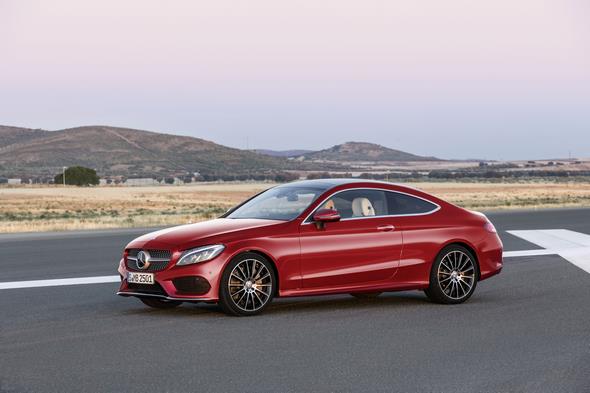 Mercedes-Benz C-Klasse Coupé C 250 d 4MATIC, hyacinthrot, Leder Porzellan/schwarz Mercedes-Benz C-Class Coupé C 250 d 4MATIC, hyacinth red, leather porcellain/black