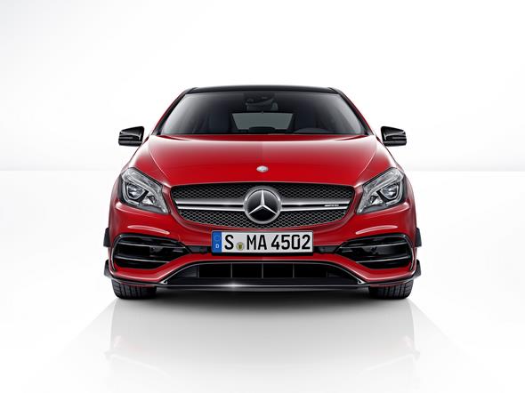 Mercedes-AMG A 45 4MATIC, jupiter rot, AMG Night-Paket, AMG Aerodynamik-Paket, jupiter red, AMG Night package, AMG Aerodynamics package
