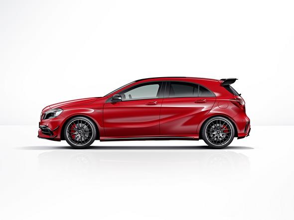 Mercedes-AMG A 45 4MATIC, jupiter rot, AMG Night-Paket, AMG Aerodynamik-Paket, jupiter red, AMG Night package, AMG Aerodynamics package