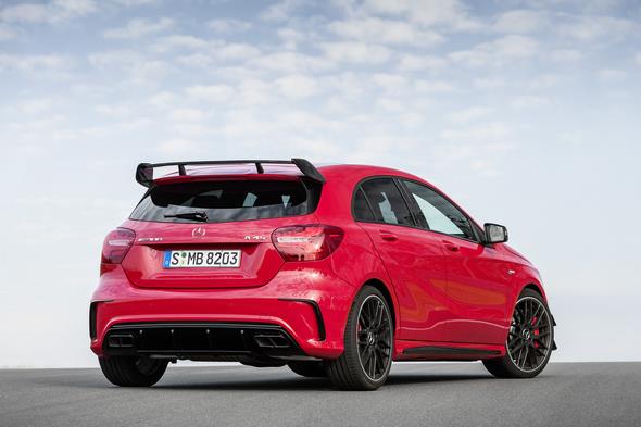 Mercedes-AMG A 45 4MATIC, jupiter rot, AMG Night-Paket, AMG Aerodynamik-Paket, jupiter red, AMG Night package, AMG Aerodynamics package