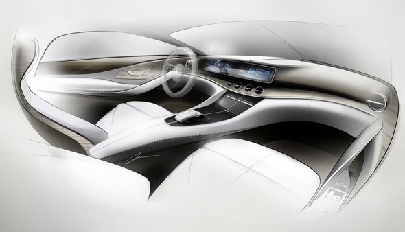 E-Klasse Desigskizze E-Class design sketch