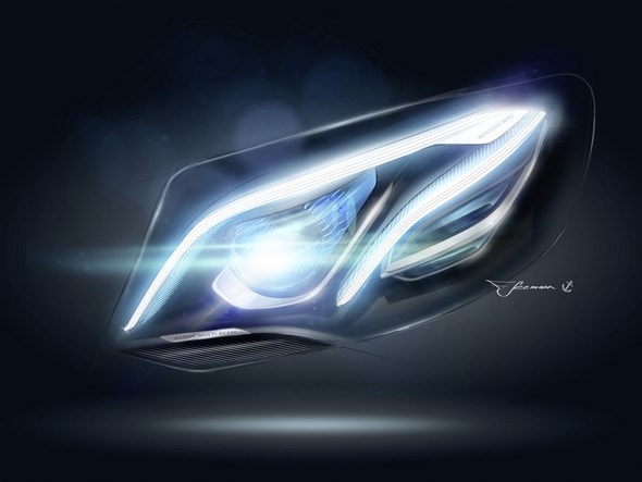 E-Klasse Desigskizze E-Class design sketch
