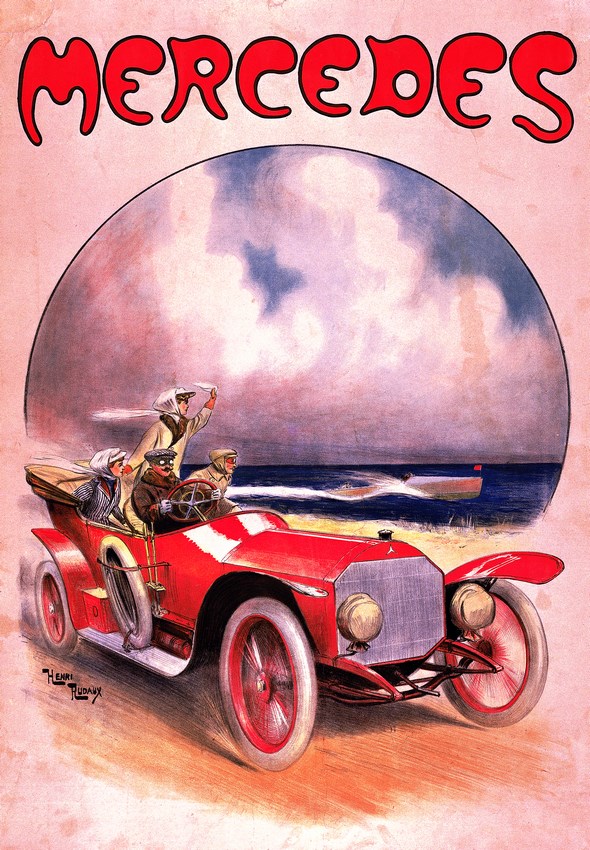 Mercedes 14/30 PS, Plakat von Henri Rudaux, um 1910