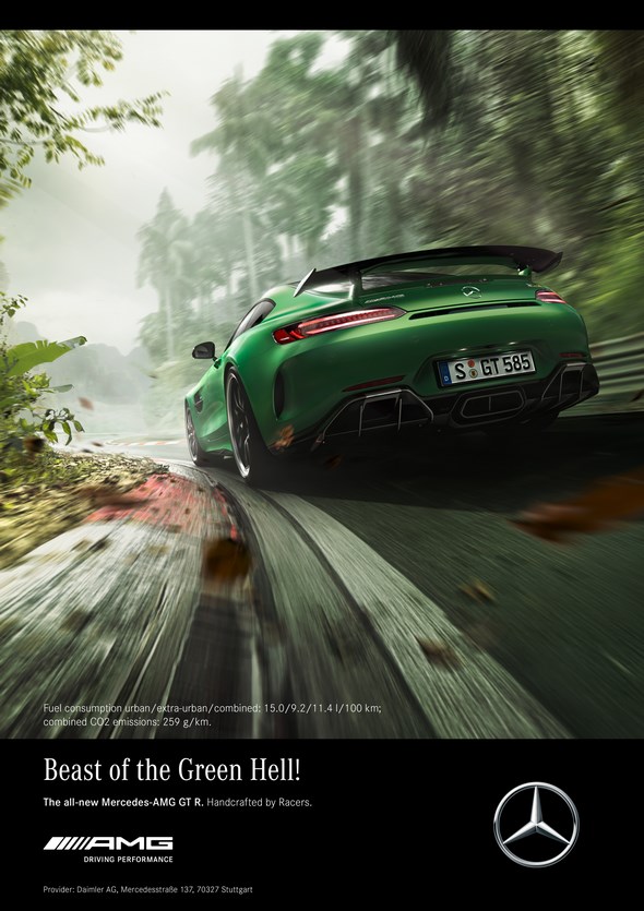 Kampagne zur Weltpremiere des neuen Mercedes-AMG GT R: Lewis Hamilton bändigt das Biest aus der „Grünen Hölle“